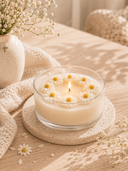 Daisy Wreath Floral Decorative Soy Wax Candle