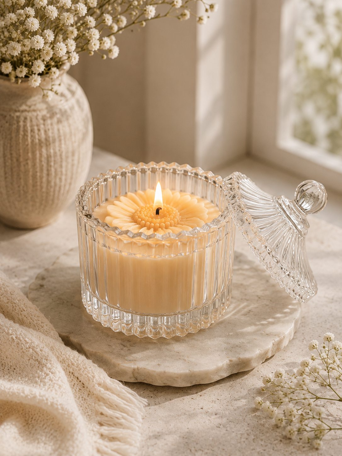 Lux Cryst Flora Luxury Floral Soy Wax Candle