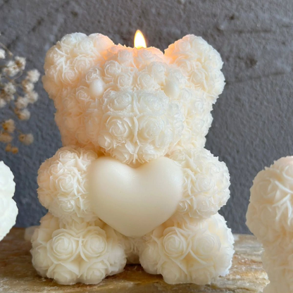 Rose Teddy Romantic Decorative Soy Wax Candle Serene Bloom Candle